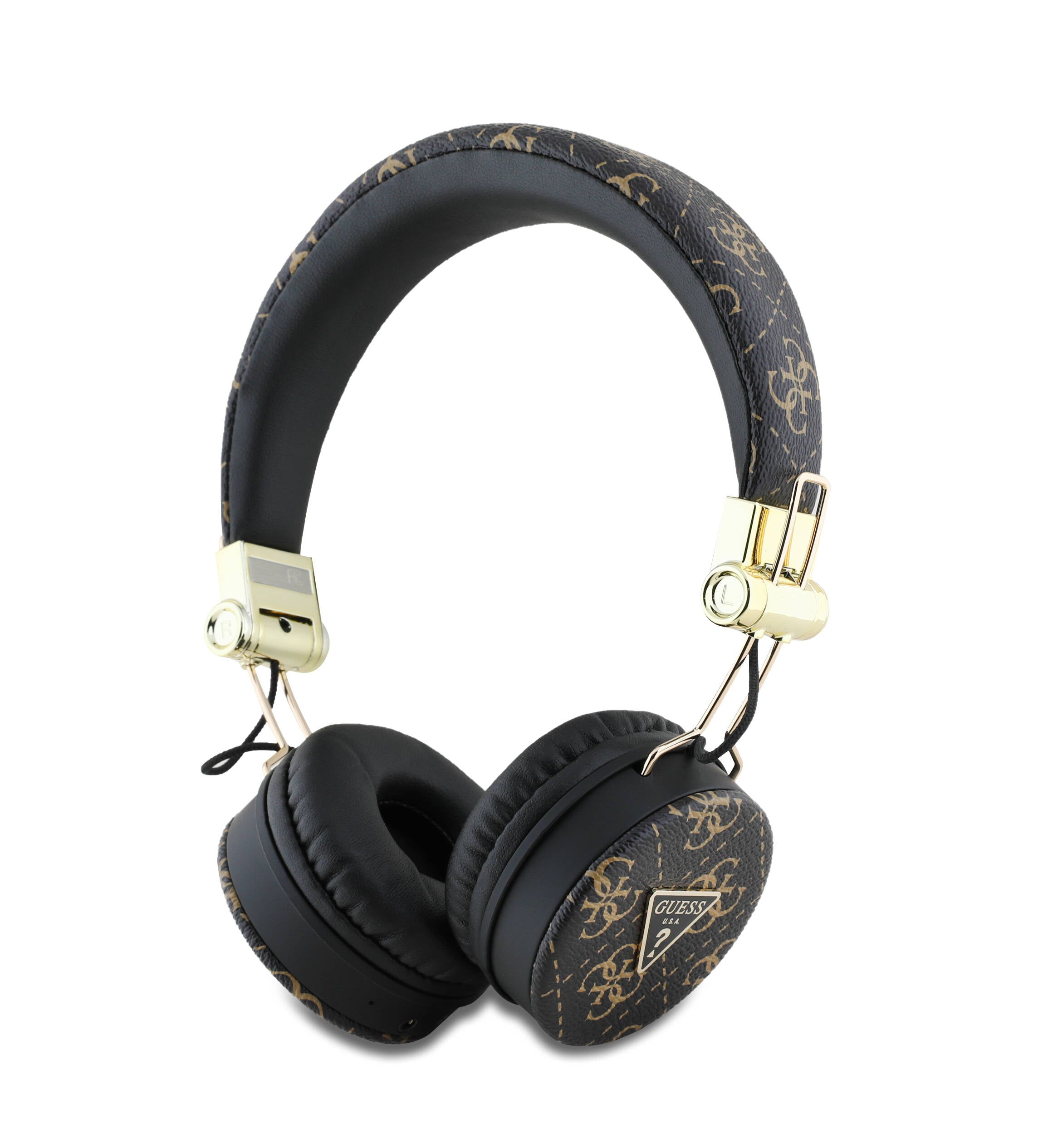 Guess Orjinal Lisanslı PU Desenli Metal Üçgen Logolu Kulak Üstü Bluetooth Kulaklık - 1 Guess Orjinal Lisanslı PU Desenli Metal Üçgen Logolu Kulak Üstü Bluetooth Kulaklık - 1